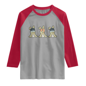Camo Easter Bunny Raglan Shirt Funny Hunter Easter Gift TS12 Sport Gray Red Print Your Wear