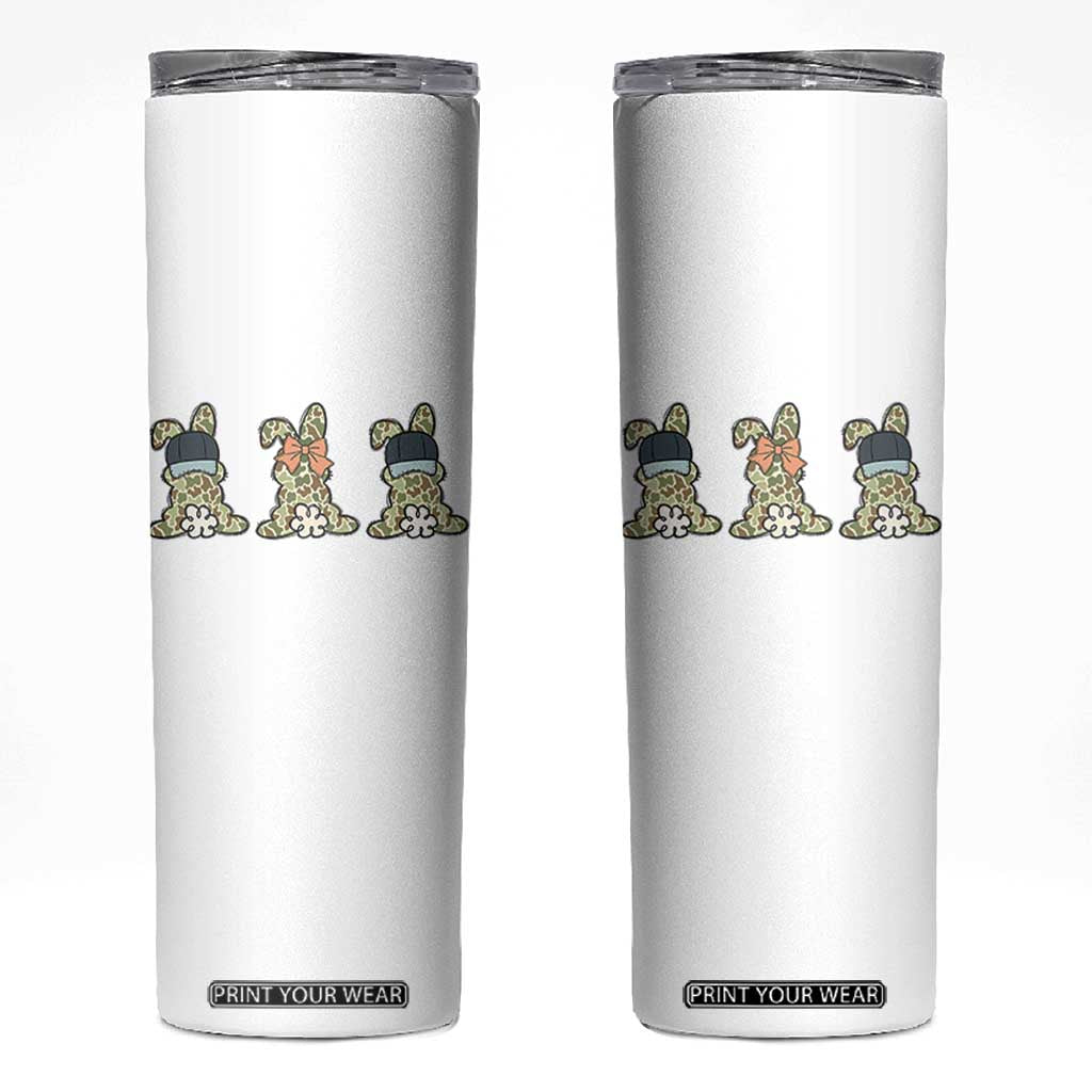 Camo Easter Bunny Skinny Tumbler Funny Hunter Easter Gift TS12 White Print Your Wear