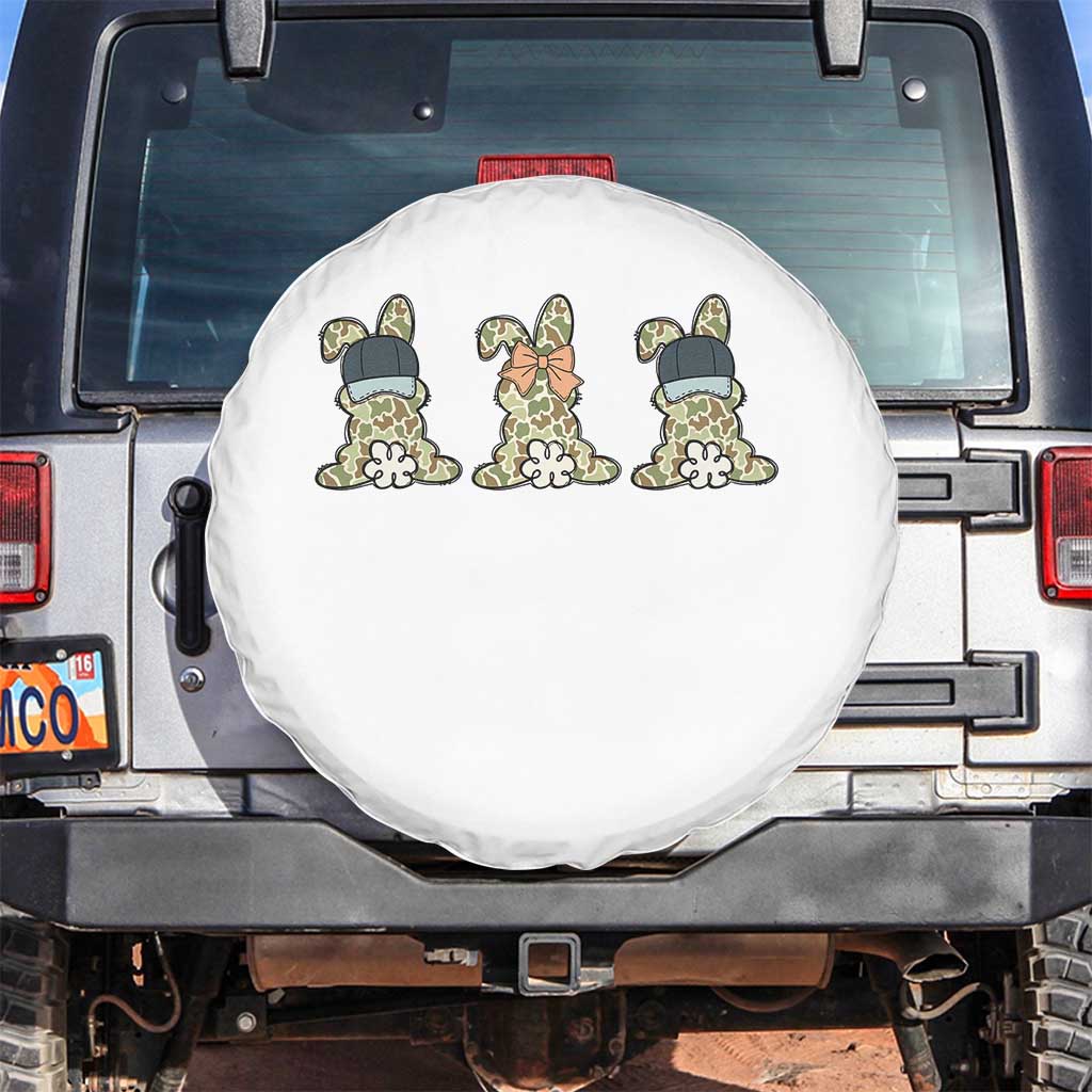 Camo Easter Bunny Spare Tire Cover Funny Hunter Easter Gift TS12 No hole White Print Your Wear