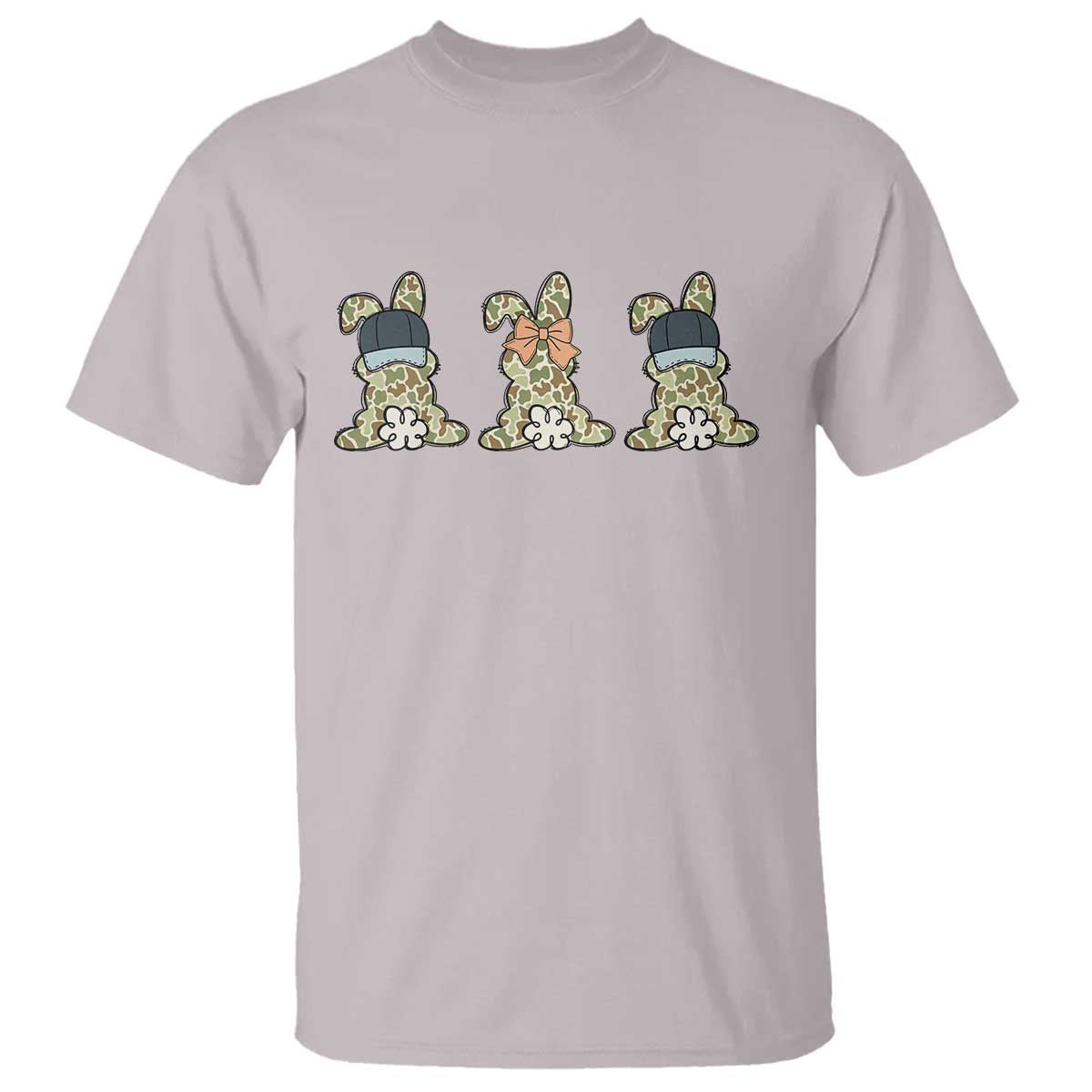 Camo Easter Bunny T Shirt Funny Hunter Easter Gift TS12 Ice Gray Print Your Wear