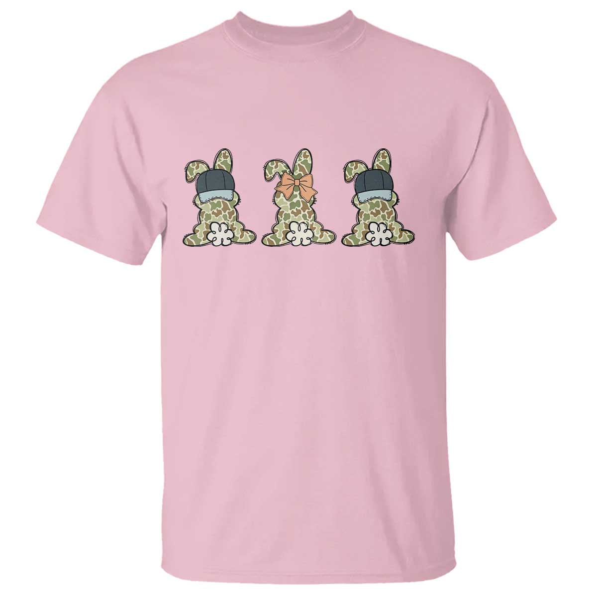 Camo Easter Bunny T Shirt Funny Hunter Easter Gift TS12 Light Pink Print Your Wear