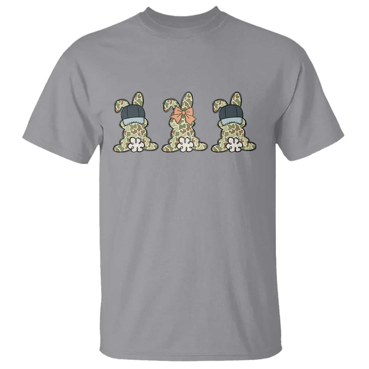 Camo Easter Bunny T Shirt Funny Hunter Easter Gift TS12 Sport Gray Print Your Wear