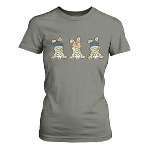 Camo Easter Bunny T Shirt For Women Funny Hunter Easter Gift TS12 Military Green Print Your Wear