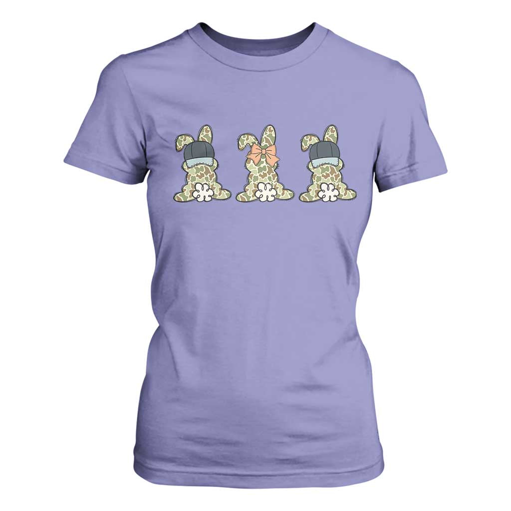 Camo Easter Bunny T Shirt For Women Funny Hunter Easter Gift TS12 Violet Print Your Wear