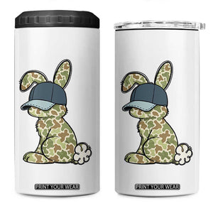 Camouflage Bunny 4 in 1 Can Cooler Tumbler Funny Hunter Easter Gift TS12 One Size: 16 oz White Print Your Wear