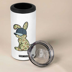 Camouflage Bunny 4 in 1 Can Cooler Tumbler Funny Hunter Easter Gift TS12 Print Your Wear