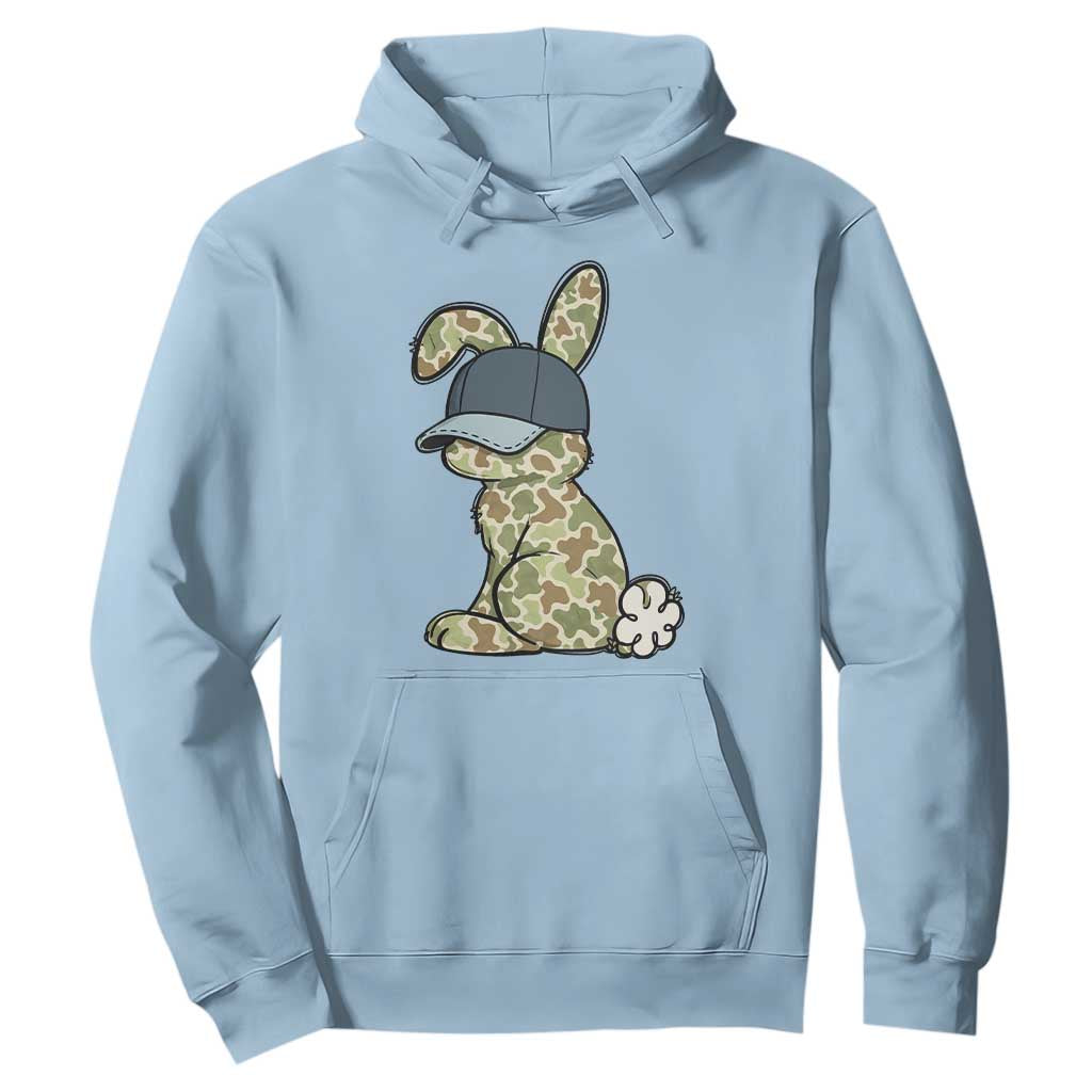 Camouflage Bunny Hoodie Funny Hunter Easter Gift TS12 Light Blue Print Your Wear