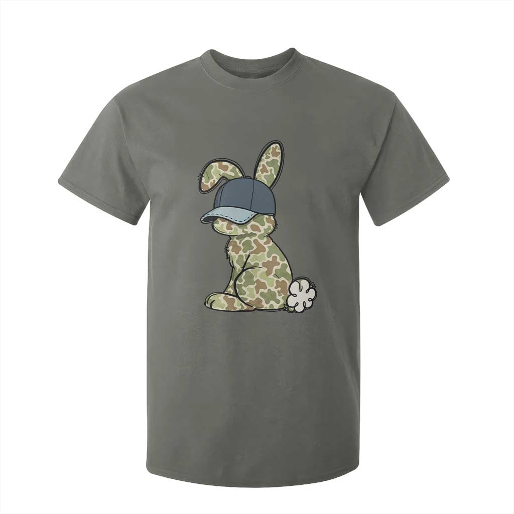 Camouflage Bunny T Shirt For Kid Funny Hunter Easter Gift TS12 Military Green Print Your Wear