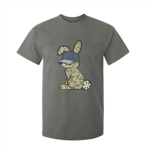 Camouflage Bunny T Shirt For Kid Funny Hunter Easter Gift TS12 Military Green Print Your Wear