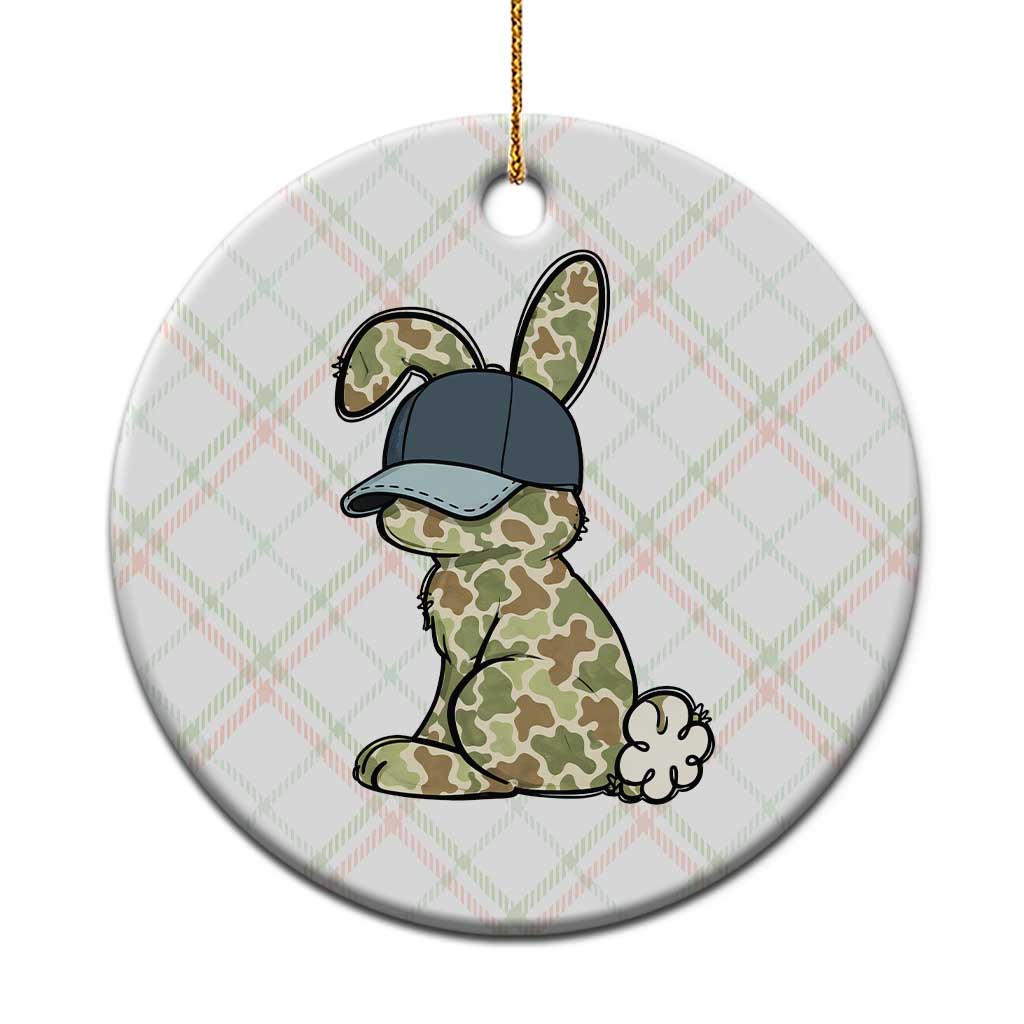 Camouflage Bunny Ceramic Ornament Funny Hunter Easter Gift TS12 1pc Christmas Plaid Print Your Wear