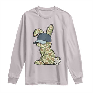 Camouflage Bunny Long Sleeve Shirt Funny Hunter Easter Gift TS12 Ice Gray Print Your Wear
