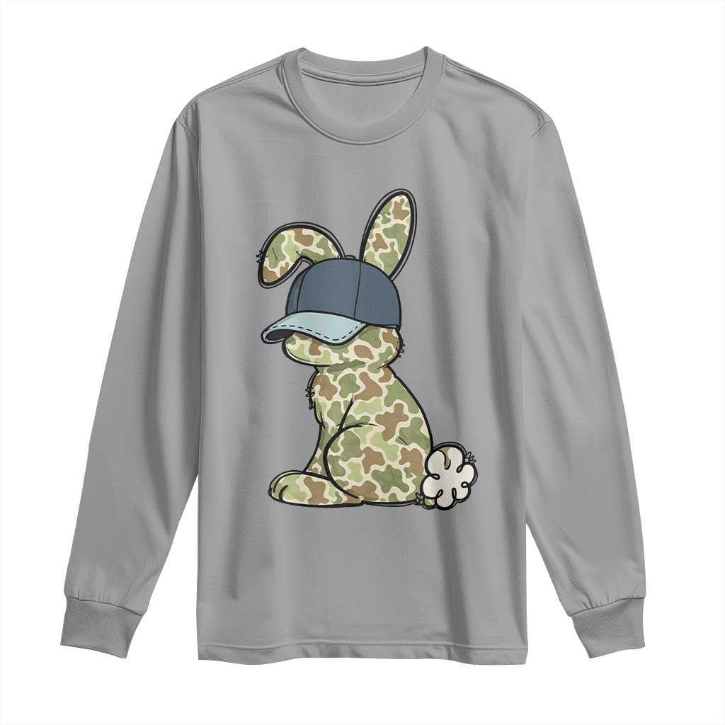 Camouflage Bunny Long Sleeve Shirt Funny Hunter Easter Gift TS12 Sport Gray Print Your Wear