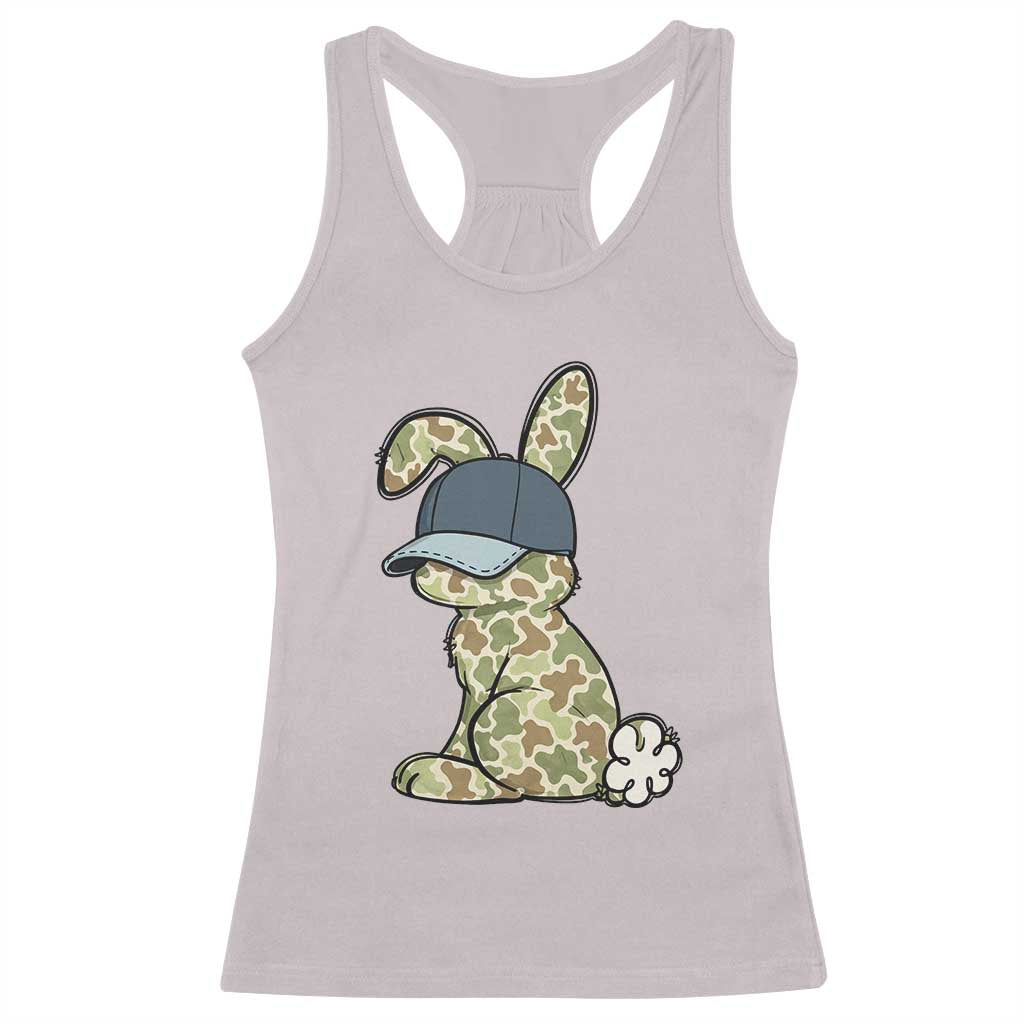 Camouflage Bunny Racerback Tank Top Funny Hunter Easter Gift TS12 Ice Gray Print Your Wear