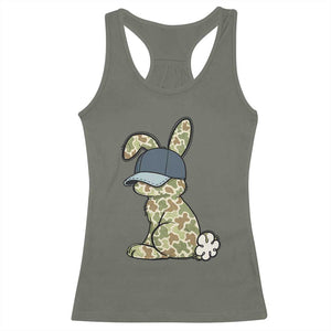 Camouflage Bunny Racerback Tank Top Funny Hunter Easter Gift TS12 Military Green Print Your Wear