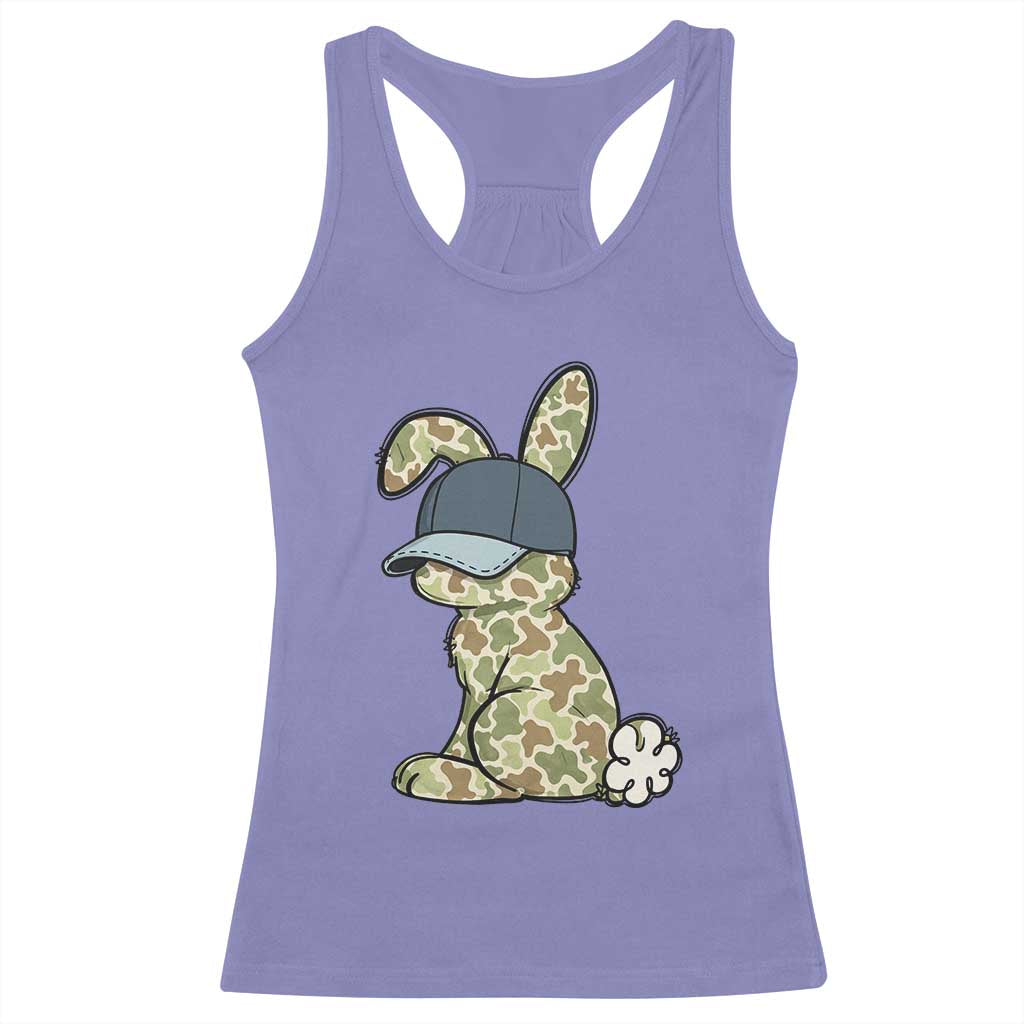 Camouflage Bunny Racerback Tank Top Funny Hunter Easter Gift TS12 Violet Print Your Wear
