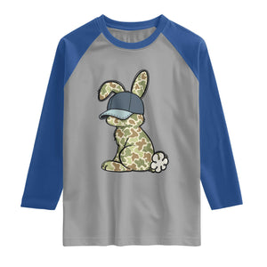 Camouflage Bunny Raglan Shirt Funny Hunter Easter Gift TS12 Sport Gray Royal Print Your Wear