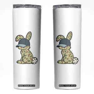 Camouflage Bunny Skinny Tumbler Funny Hunter Easter Gift TS12 White Print Your Wear