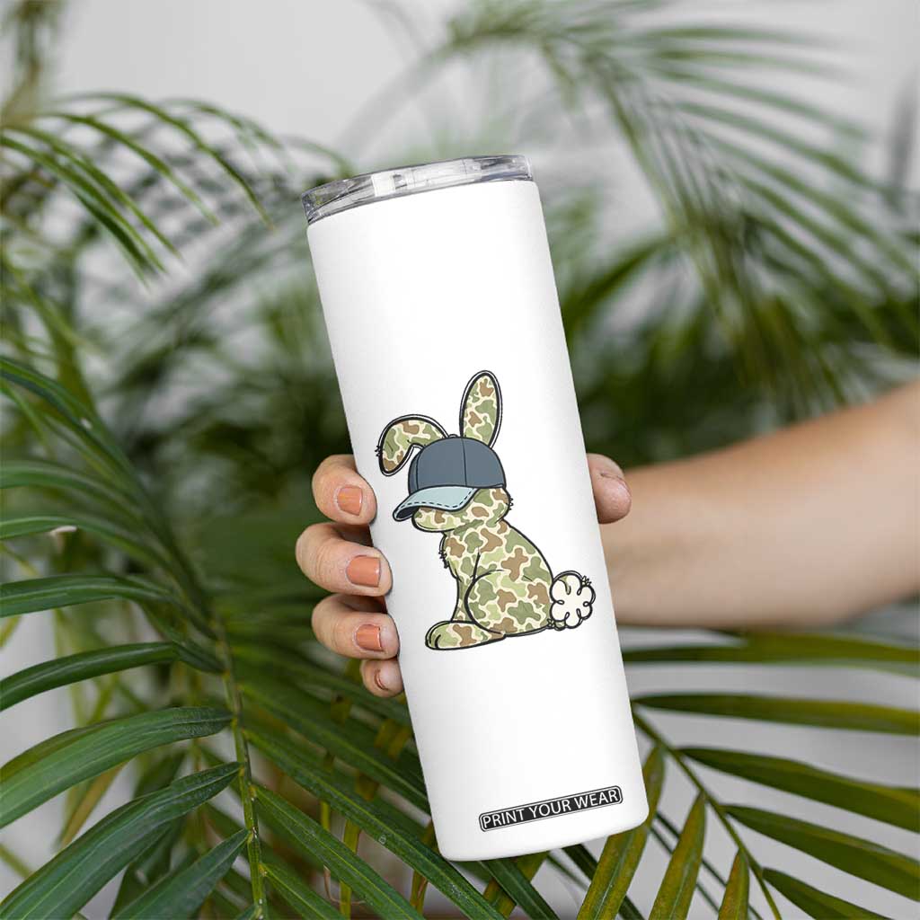 Camouflage Bunny Skinny Tumbler Funny Hunter Easter Gift TS12 Print Your Wear