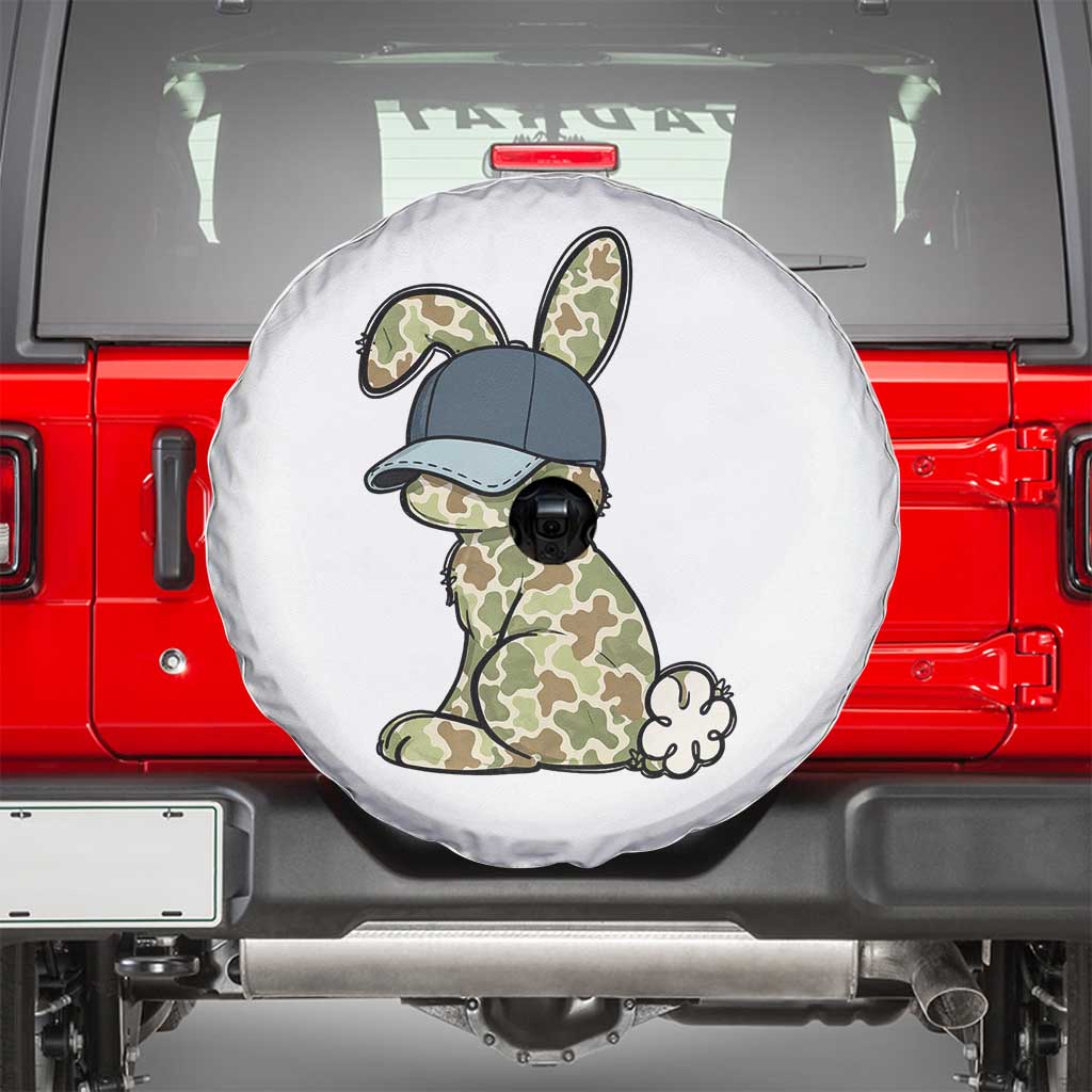 Camouflage Bunny Spare Tire Cover Funny Hunter Easter Gift TS12 White Print Your Wear