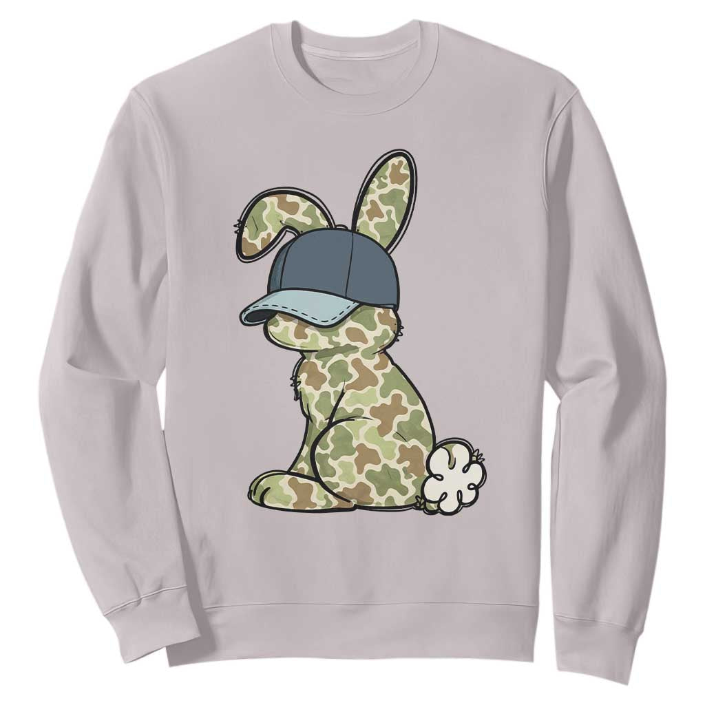 Camouflage Bunny Sweatshirt Funny Hunter Easter Gift TS12 Ice Gray Print Your Wear