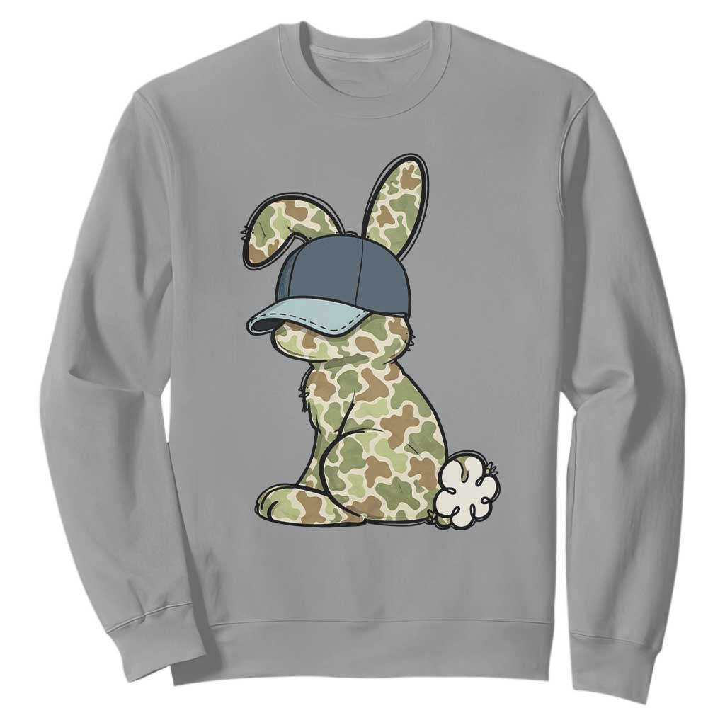 Camouflage Bunny Sweatshirt Funny Hunter Easter Gift TS12 Sport Gray Print Your Wear