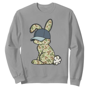 Camouflage Bunny Sweatshirt Funny Hunter Easter Gift TS12 Sport Gray Print Your Wear