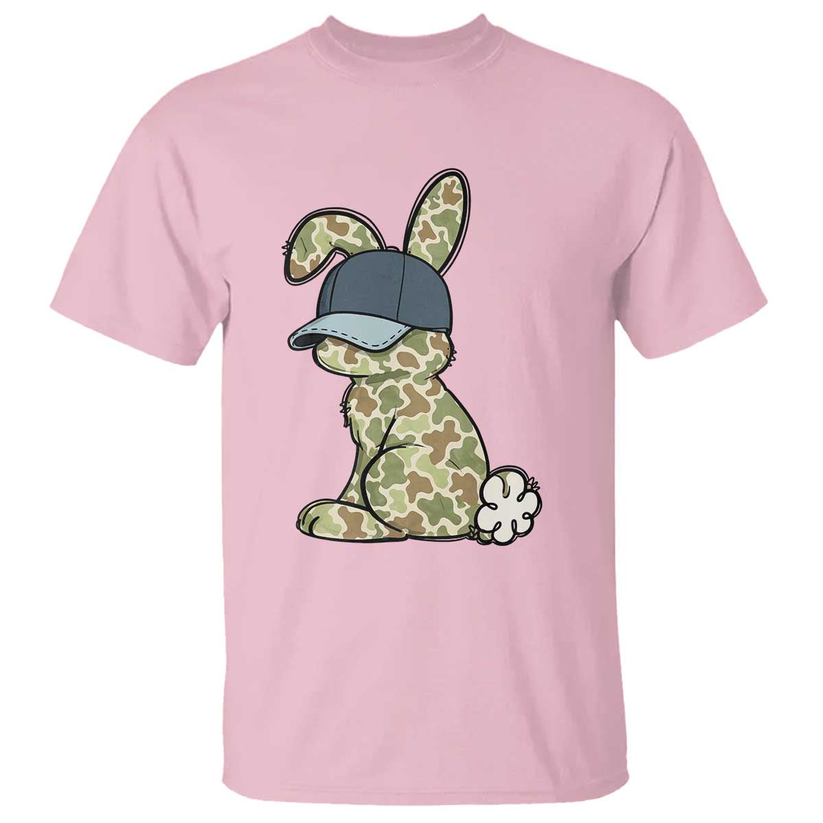 Camouflage Bunny T Shirt Funny Hunter Easter Gift TS12 Light Pink Print Your Wear