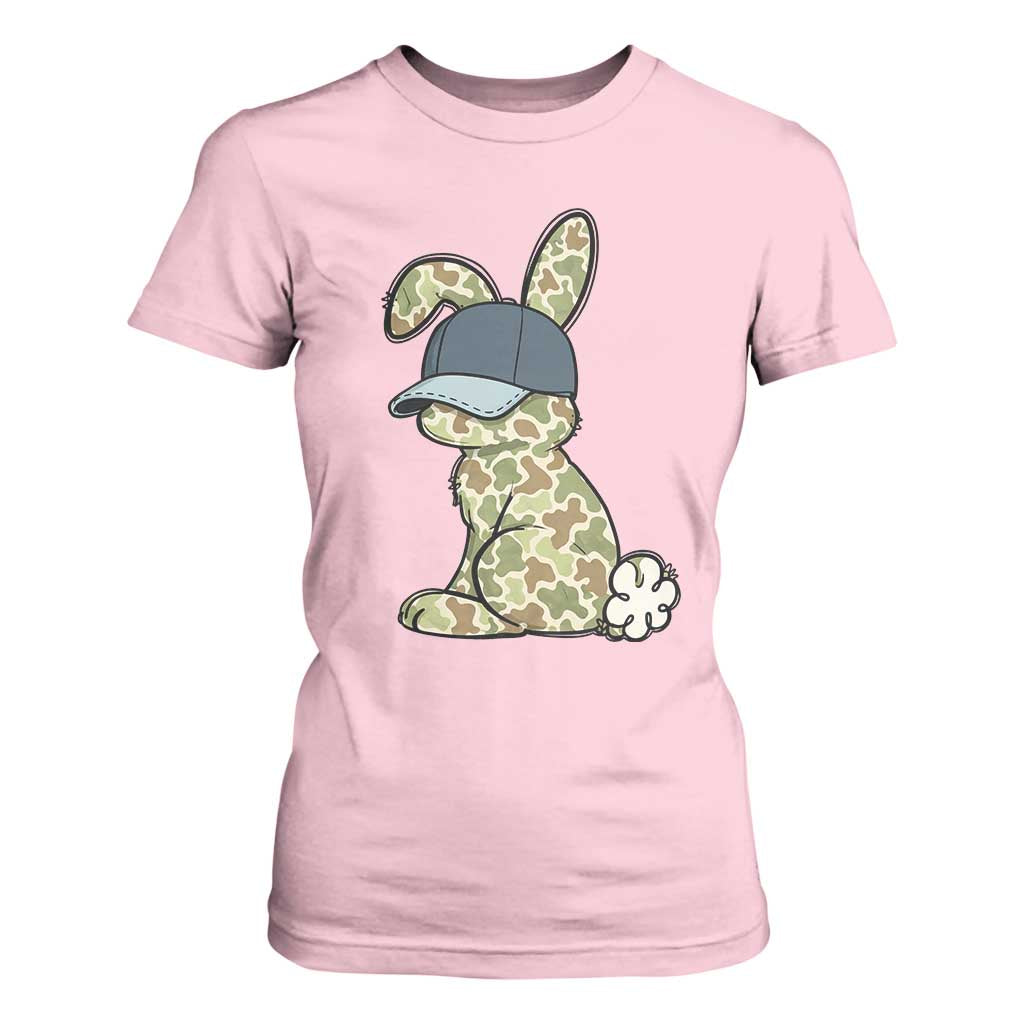 Camouflage Bunny T Shirt For Women Funny Hunter Easter Gift TS12 Light Pink Print Your Wear