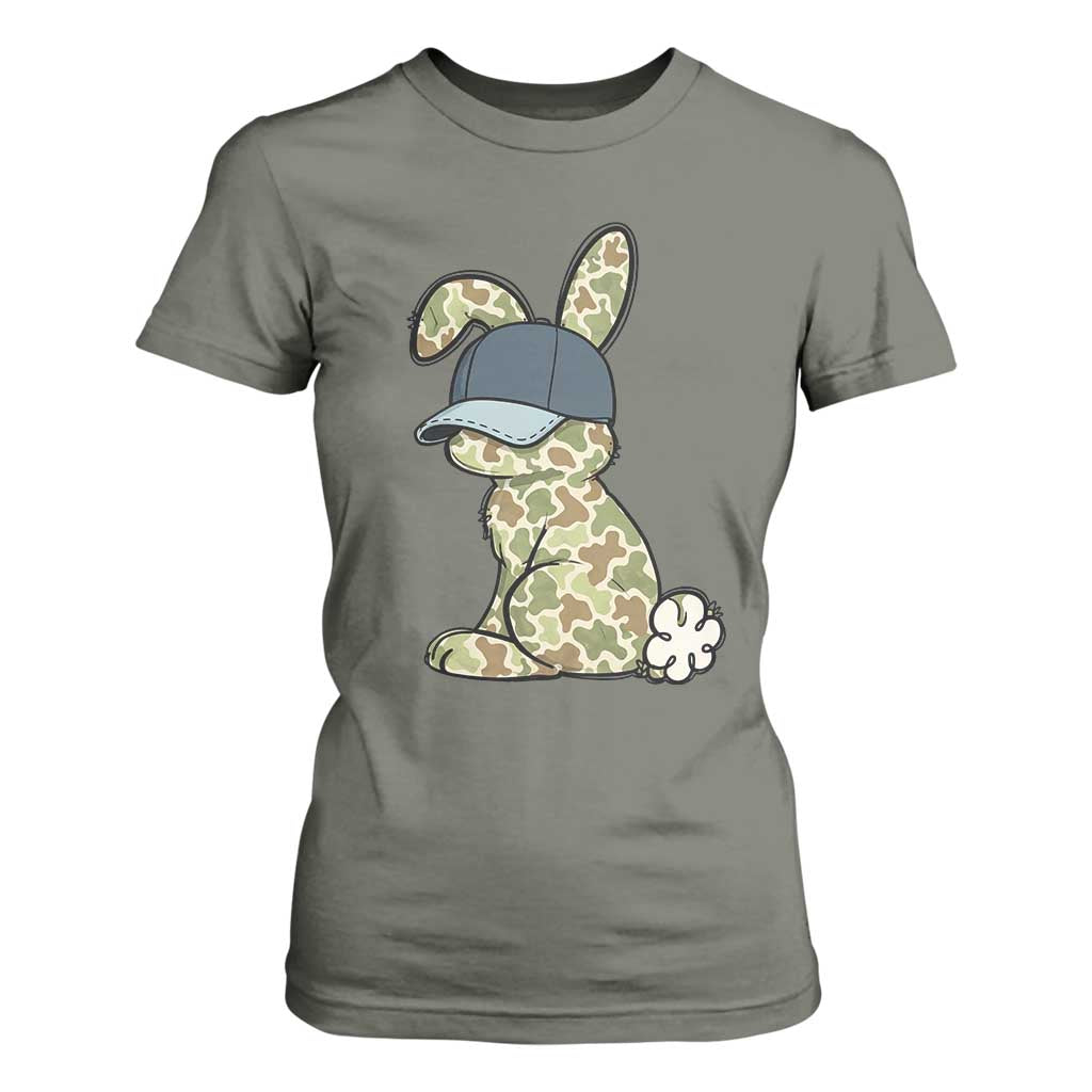 Camouflage Bunny T Shirt For Women Funny Hunter Easter Gift TS12 Military Green Print Your Wear