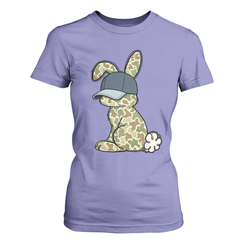 Camouflage Bunny T Shirt For Women Funny Hunter Easter Gift TS12 Violet Print Your Wear