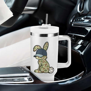 Camouflage Bunny Tumbler With Handle Funny Hunter Easter Gift TS12 Print Your Wear