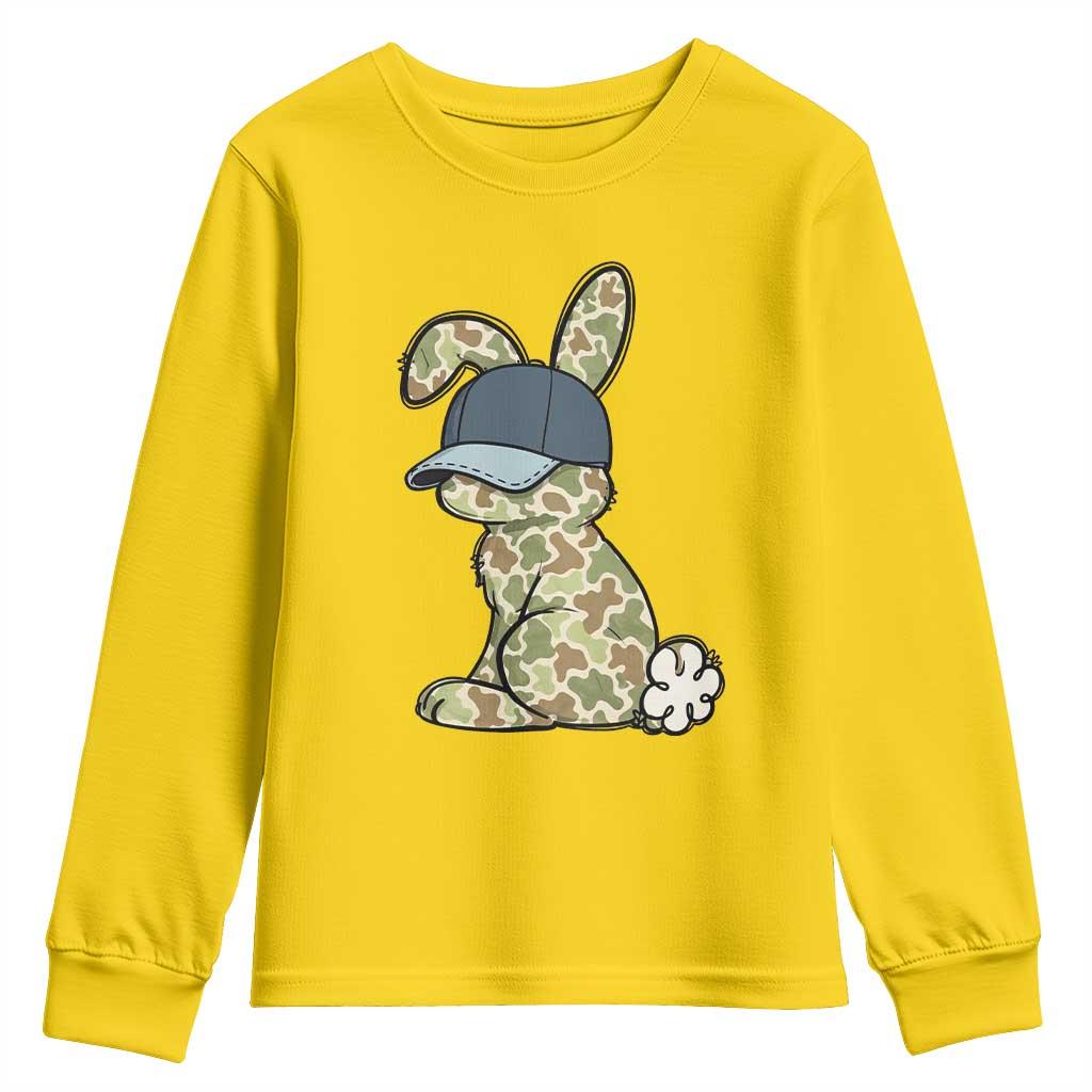 Camouflage Bunny Youth Sweatshirt Funny Hunter Easter Gift TS12 Daisy Print Your Wear