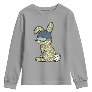 Camouflage Bunny Youth Sweatshirt Funny Hunter Easter Gift TS12 Sport Gray Print Your Wear