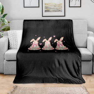 Floral Bunny Easter Throw Blanket Shabby Chic Rose Pattern TS12 Print Your Wear