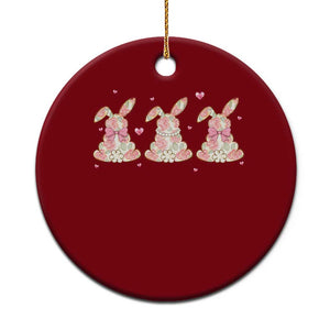 Floral Bunny Easter Ceramic Ornament Shabby Chic Rose Pattern TS12 1pc Red Print Your Wear