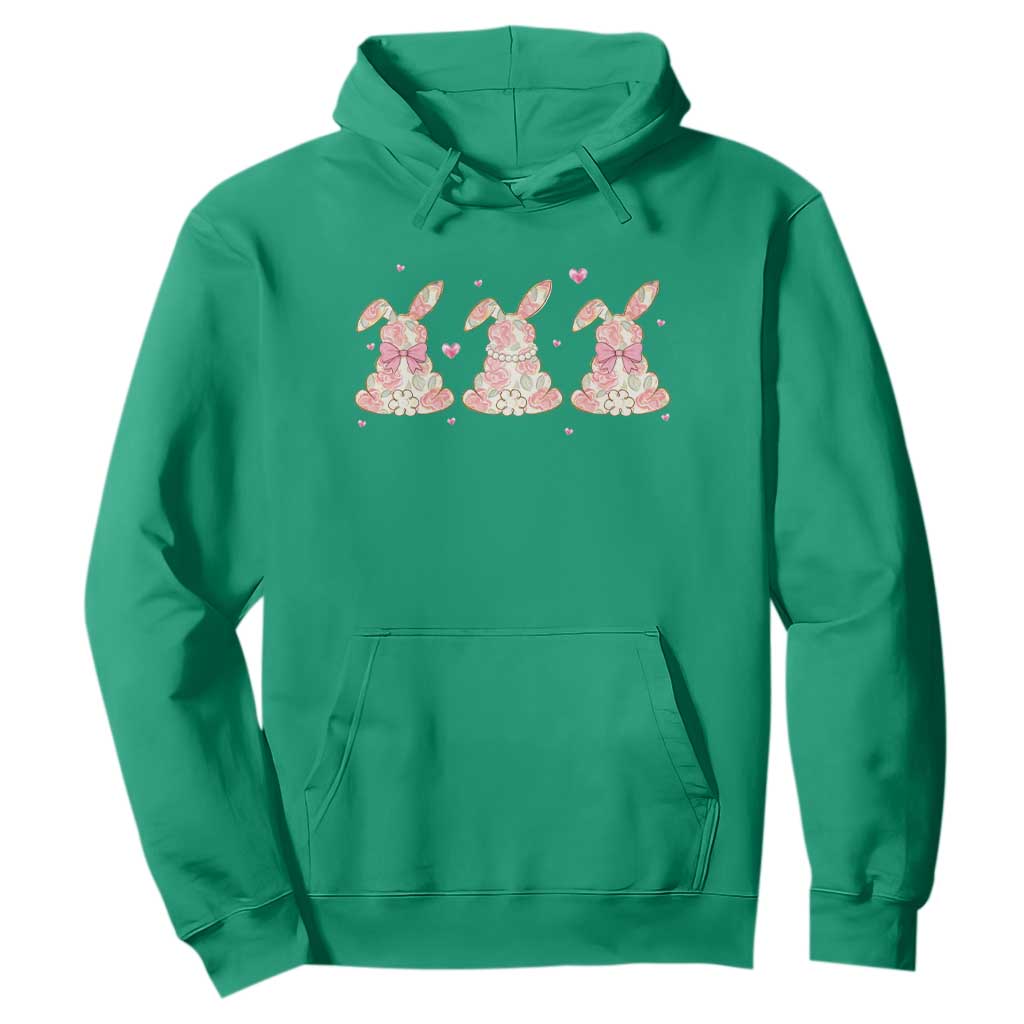 Floral Bunny Easter Hoodie Shabby Chic Rose Pattern TS12 Irish Green Print Your Wear