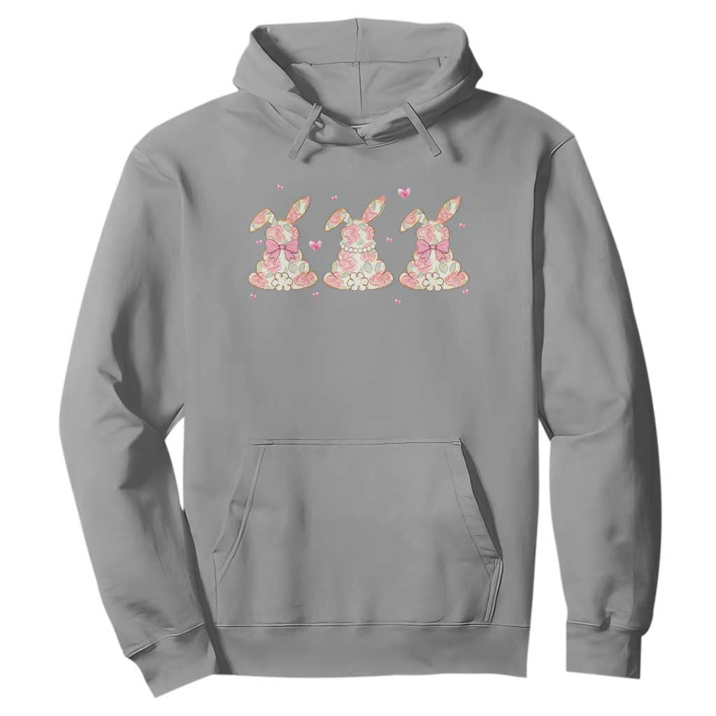 Floral Bunny Easter Hoodie Shabby Chic Rose Pattern TS12 Sport Gray Print Your Wear