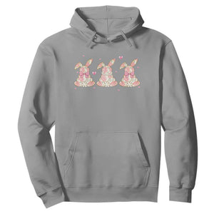 Floral Bunny Easter Hoodie Shabby Chic Rose Pattern TS12 Sport Gray Print Your Wear