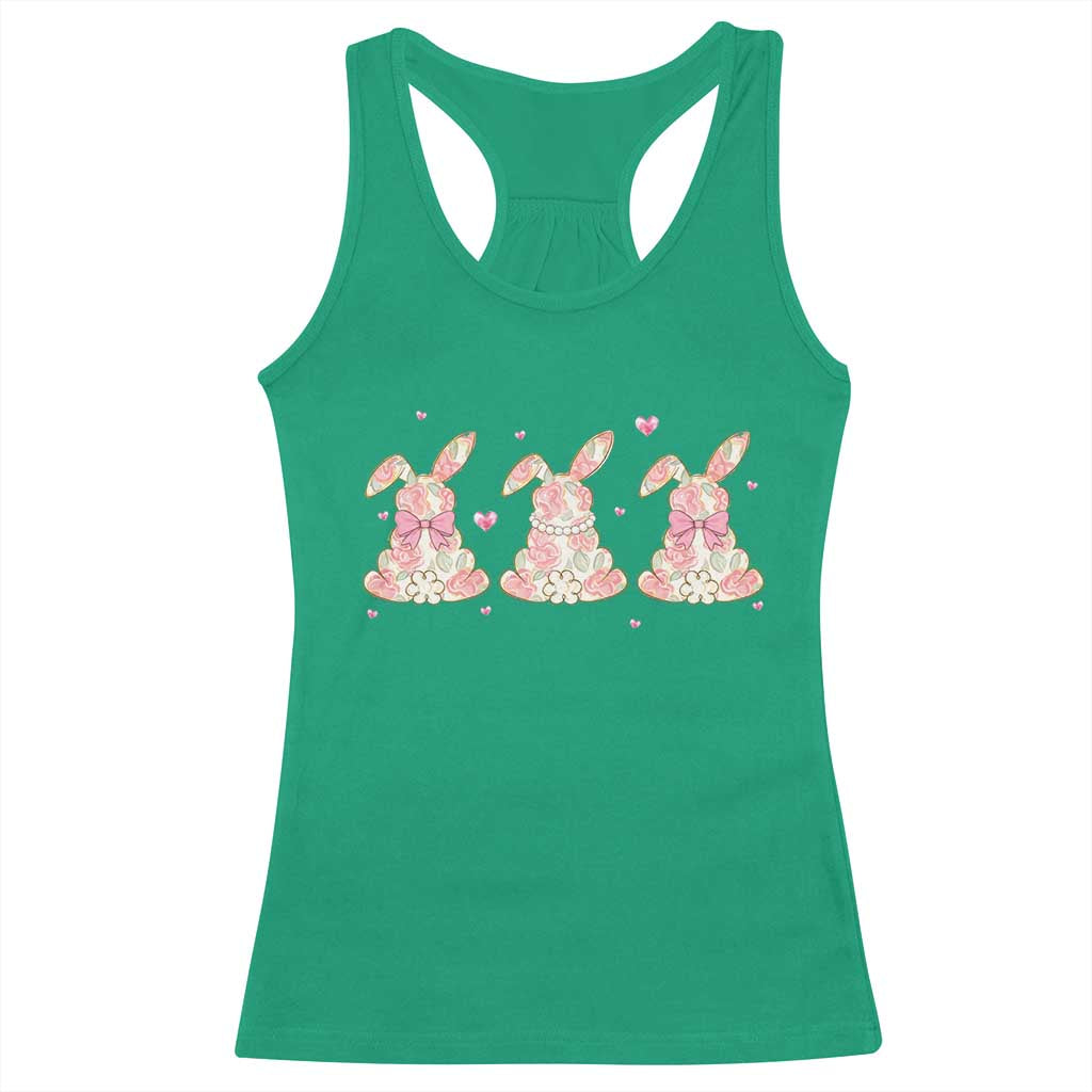 Floral Bunny Easter Racerback Tank Top Shabby Chic Rose Pattern TS12 Irish Green Print Your Wear