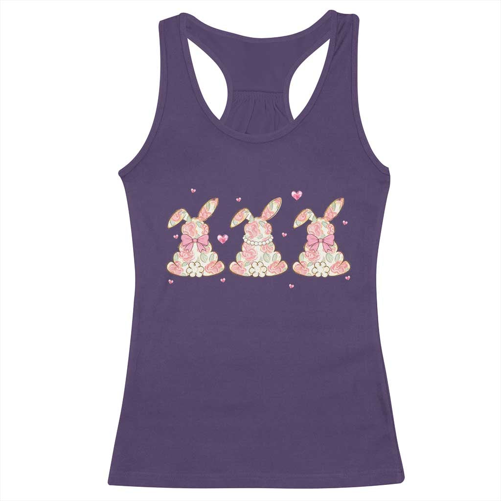 Floral Bunny Easter Racerback Tank Top Shabby Chic Rose Pattern TS12 Purple Print Your Wear