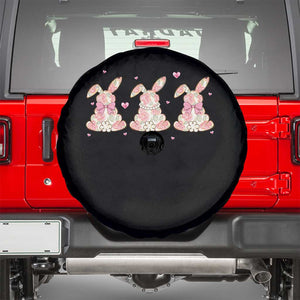 Floral Bunny Easter Spare Tire Cover Shabby Chic Rose Pattern TS12 Black Print Your Wear