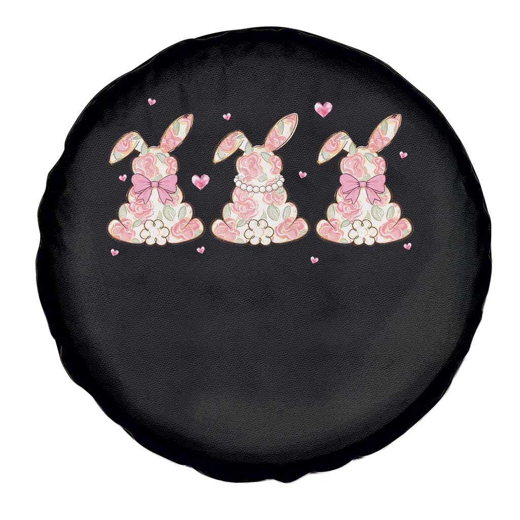 Floral Bunny Easter Spare Tire Cover Shabby Chic Rose Pattern TS12 Print Your Wear