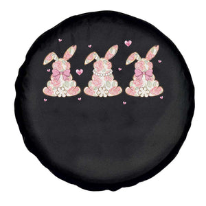 Floral Bunny Easter Spare Tire Cover Shabby Chic Rose Pattern TS12 Print Your Wear