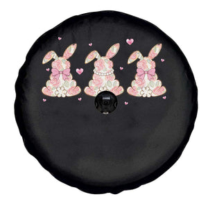 Floral Bunny Easter Spare Tire Cover Shabby Chic Rose Pattern TS12 Print Your Wear