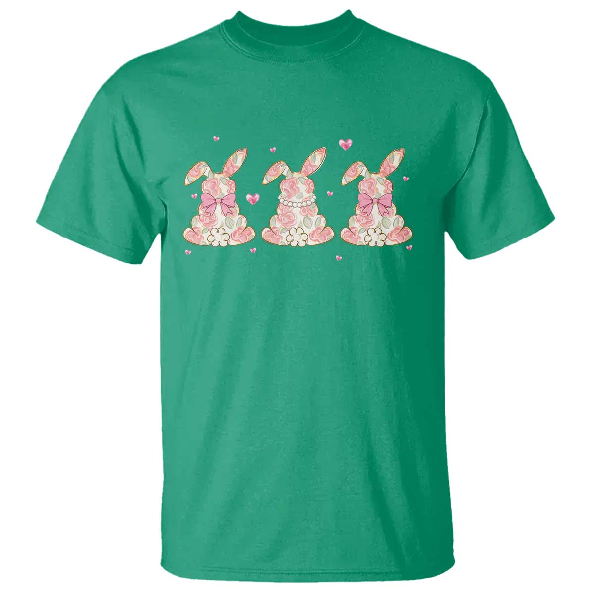 Floral Bunny Easter T Shirt Shabby Chic Rose Pattern TS12 Irish Green Print Your Wear