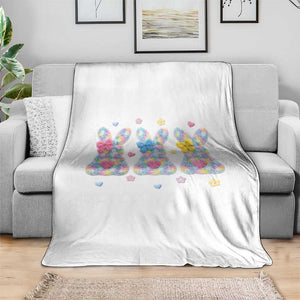 Faux Yarn Easter Bunny Effect Printed Throw Blanket Coquette Aesthetic Gift TS12 Print Your Wear