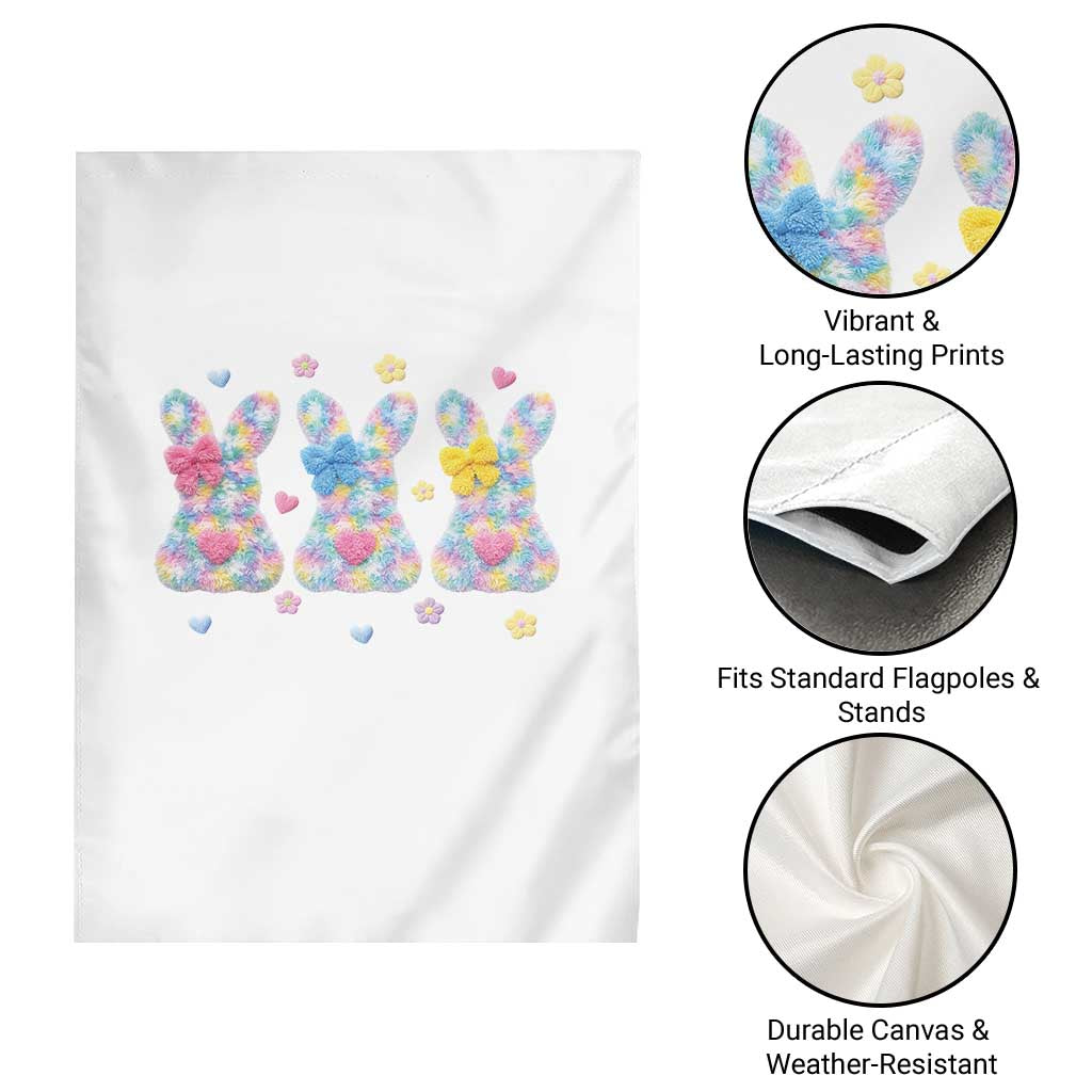 Faux Yarn Easter Bunny Effect Printed Garden Flag Coquette Aesthetic Gift TS12 Print Your Wear
