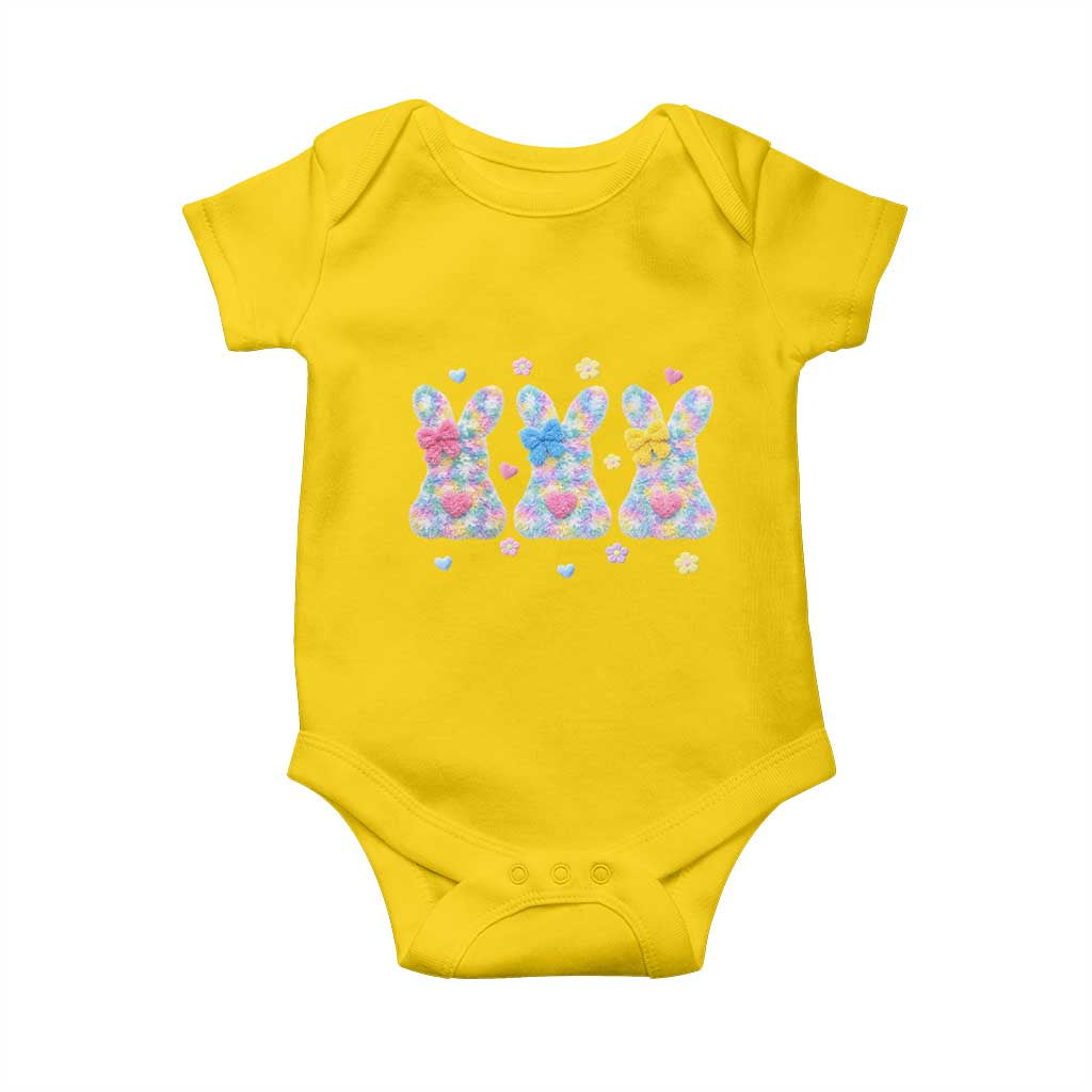 Faux Yarn Easter Bunny Effect Printed Baby Onesie Coquette Aesthetic Gift TS12 Daisy Print Your Wear