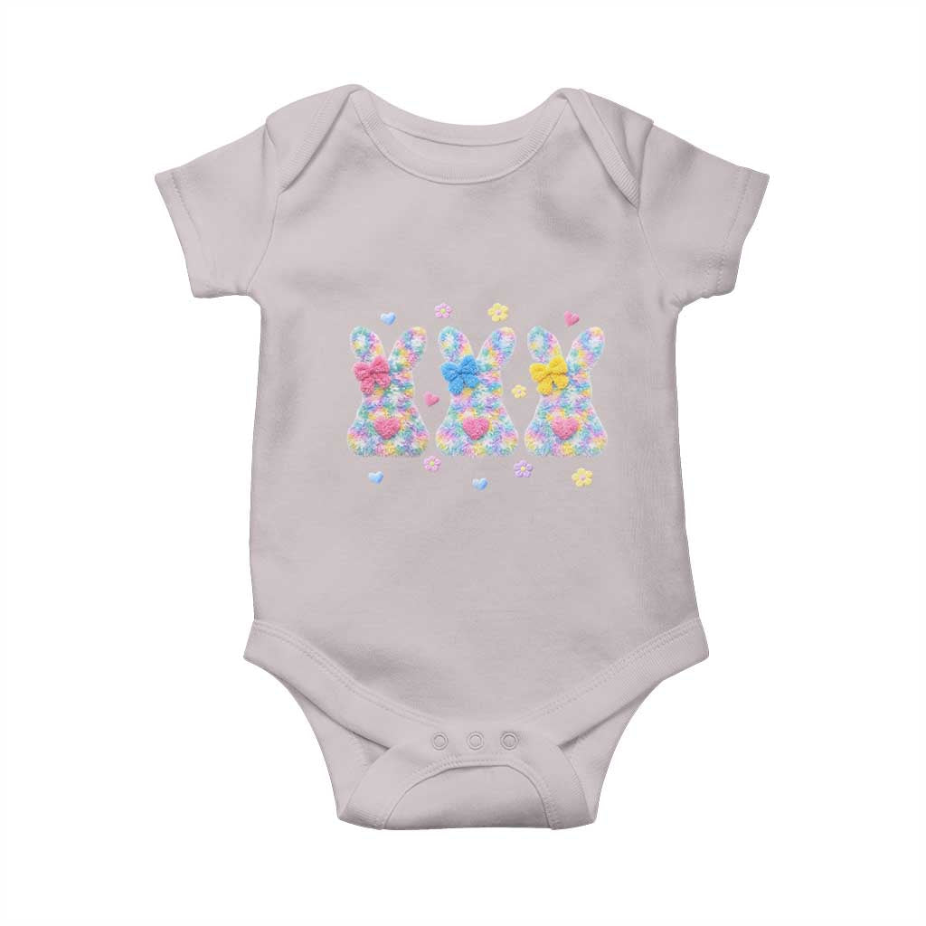 Faux Yarn Easter Bunny Effect Printed Baby Onesie Coquette Aesthetic Gift TS12 Ice Gray Print Your Wear
