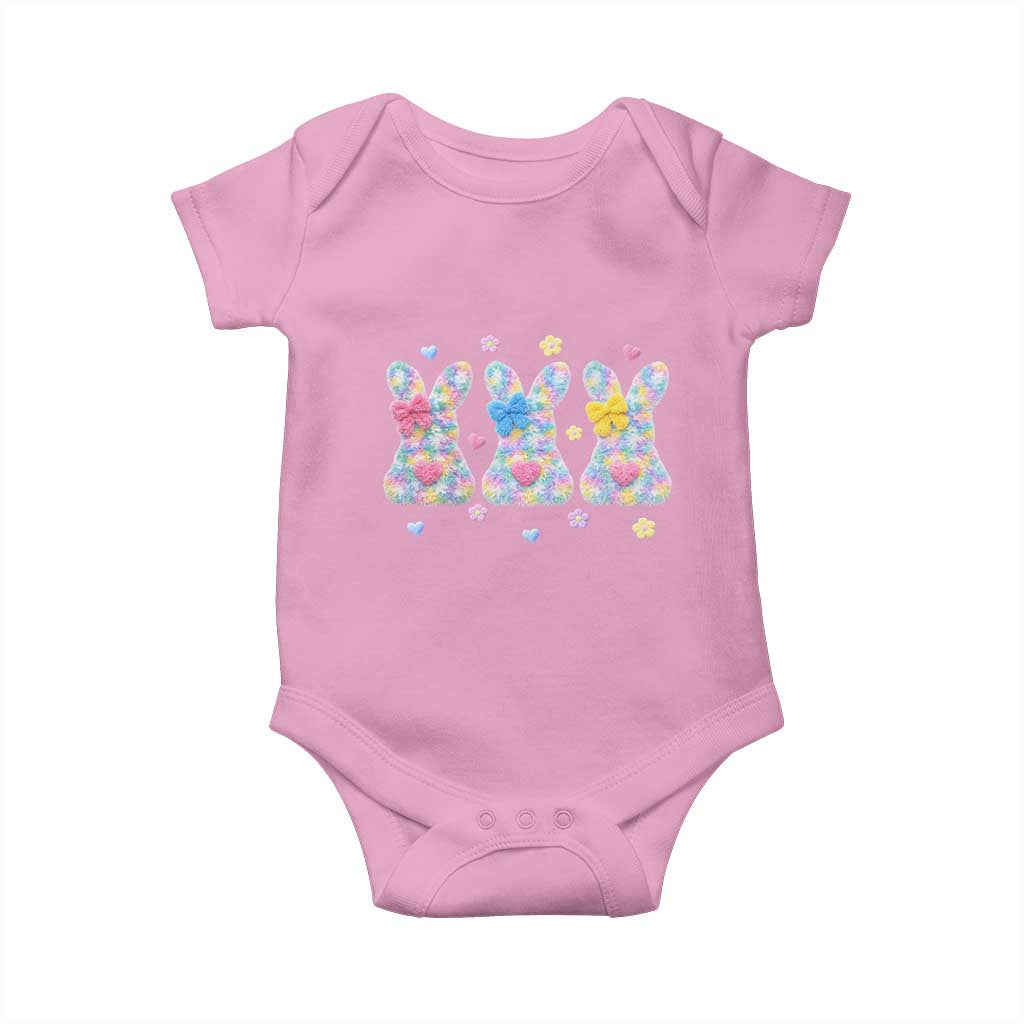 Faux Yarn Easter Bunny Effect Printed Baby Onesie Coquette Aesthetic Gift TS12 Light Pink Print Your Wear